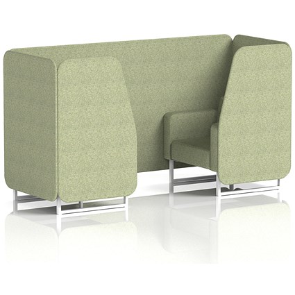 Brixworth 2 Seater Booth, White Legs, Rivet Fabric, Burnish Panels And Sofa