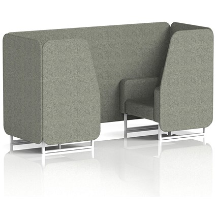 Brixworth 2 Seater Booth, White Legs, Rivet Fabric, Vitreous Panels And Sofa