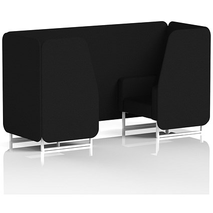 Brixworth 2 Seater Booth, White Legs, X2 Fabric, Diameter Panels And Sofa