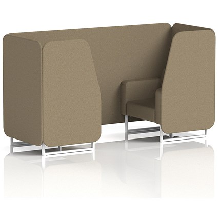 Brixworth 2 Seater Booth, White Legs, Main Line Flax Fabric, Bank Panels And Sofa