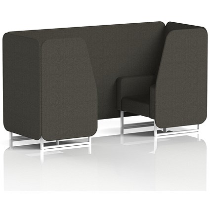 Brixworth 2 Seater Booth, White Legs, Main Line Flax Fabric, Temple Panels And Sofa