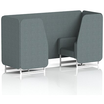 Brixworth 2 Seater Booth, White Legs, Main Line Flax Fabric, Westminster Panels And Sofa