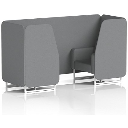 Brixworth 2 Seater Booth, White Legs, Synergy Fabric, Partner Panels And Sofa