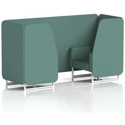 Brixworth 2 Seater Booth, White Legs, Sumi Fabric, Handa Panels And Sofa