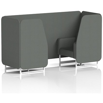 Brixworth 2 Seater Booth, White Legs, Sumi Fabric, Kobe Panels And Sofa