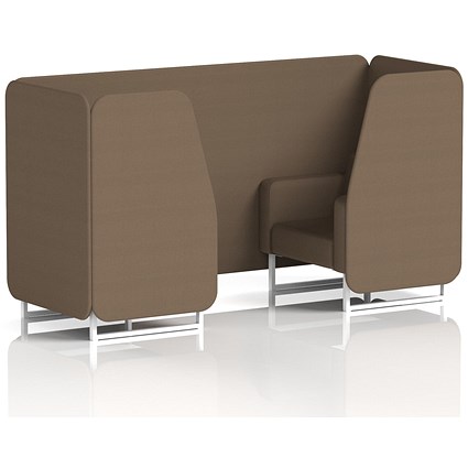 Brixworth 2 Seater Booth, White Legs, Sumi Fabric, Osaka Panels And Sofa