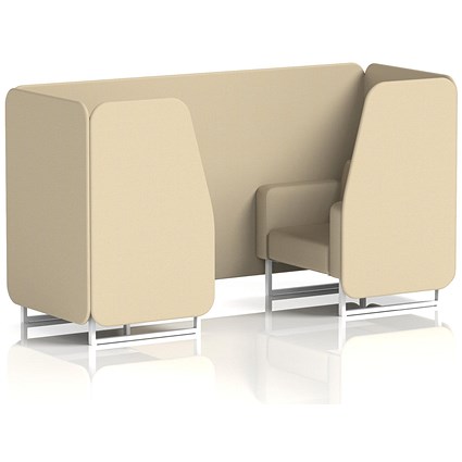 Brixworth 2 Seater Booth, White Legs, Sumi Fabric, Zen Panels And Sofa
