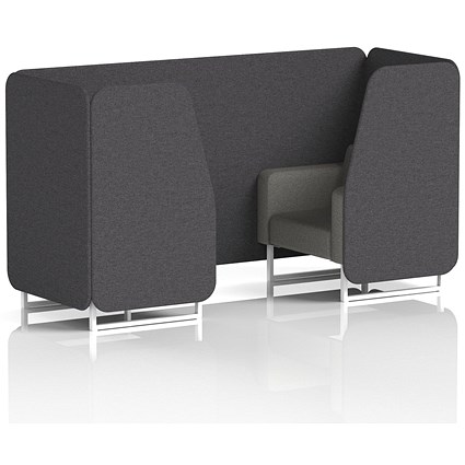 Brixworth 2 Seater Booth, White Legs, X2 Fabric, Arithmetic Panels And Number Sofa