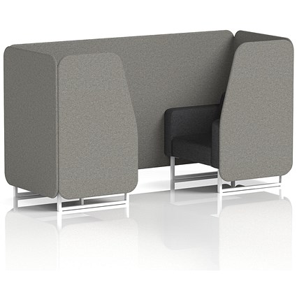Brixworth 2 Seater Booth, White Legs, X2 Fabric, Number Panels And Arithmetic Sofa
