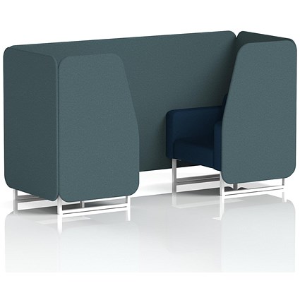 Brixworth 2 Seater Booth, White Legs, X2 Fabric, Polygon Panels And Calculus Sofa