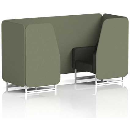Brixworth 2 Seater Booth, White Legs, Main Line Flax Fabric, Monument Panels And Temple Sofa