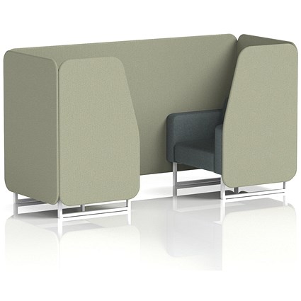 Brixworth 2 Seater Booth, White Legs, Main Line Flax Fabric, Newbury Panels And Westminster Sofa