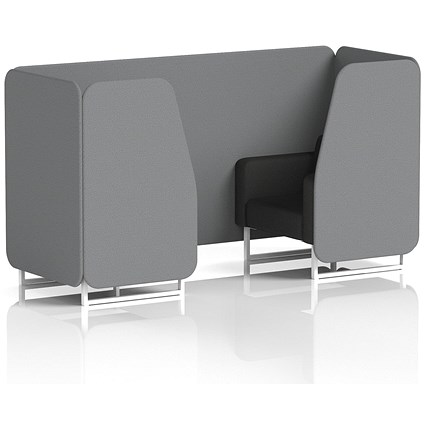 Brixworth 2 Seater Booth, White Legs, Synergy Fabric, Partner Panels And Mix Sofa