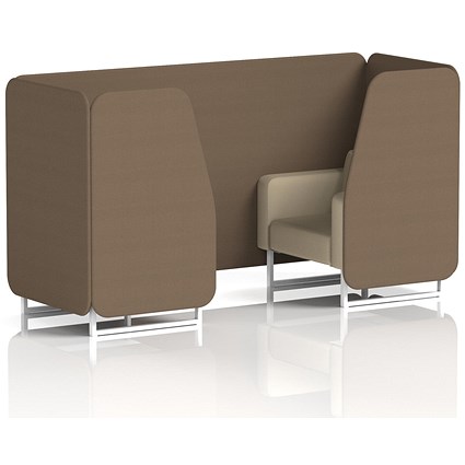 Brixworth 2 Seater Booth, White Legs, Sumi Fabric, Osaka Panels And Zen Sofa