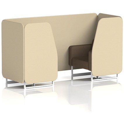 Brixworth 2 Seater Booth, White Legs, Sumi Fabric, Zen Panels And Osaka Sofa