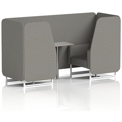 Brixworth 2 Seater Booth with Table, White Legs, Grey/Silver Table, X2 Fabric, Number Panels And Sofa