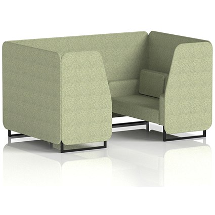 Brixworth 4 Seater Booth, Black Legs, Rivet Fabric, Burnish Panels And Sofa