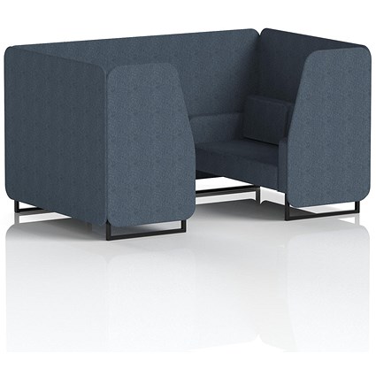 Brixworth 4 Seater Booth, Black Legs, Rivet Fabric, Crucible Panels And Sofa