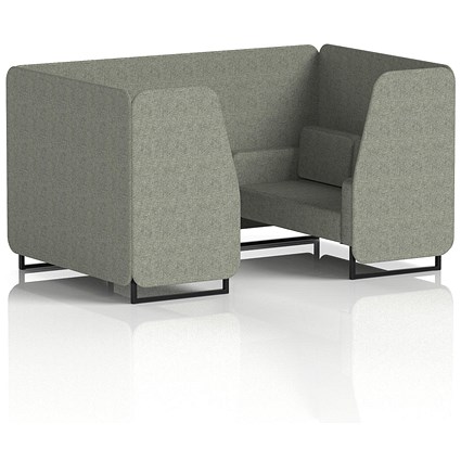 Brixworth 4 Seater Booth, Black Legs, Rivet Fabric, Vitreous Panels And Sofa