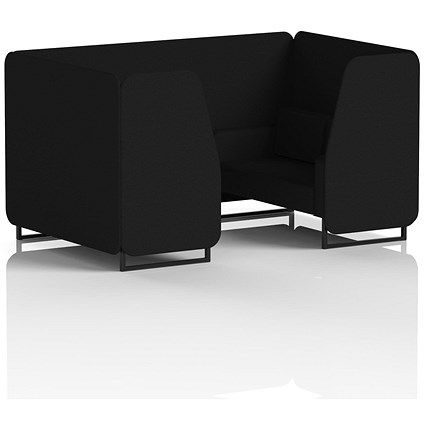 Brixworth 4 Seater Booth, Black Legs, X2 Fabric, Diameter Panels And Sofa