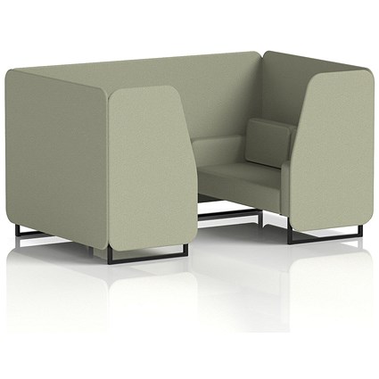 Brixworth 4 Seater Booth, Black Legs, Main Line Flax Fabric, Newbury Panels And Sofa