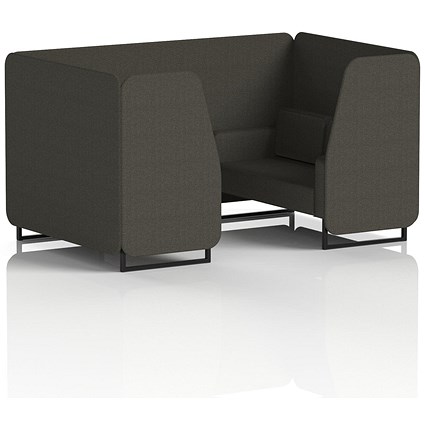 Brixworth 4 Seater Booth, Black Legs, Main Line Flax Fabric, Temple Panels And Sofa