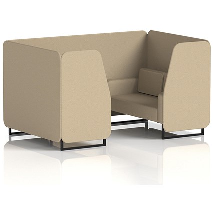 Brixworth 4 Seater Booth, Black Legs, Main Line Flax Fabric, Upminster Panels And Sofa
