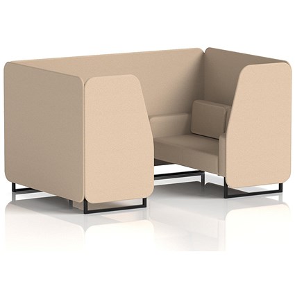 Brixworth 4 Seater Booth, Black Legs, Synergy Fabric, Affix Panels And Sofa