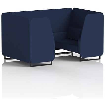Brixworth 4 Seater Booth, Black Legs, Synergy Fabric, Alike Panels And Sofa