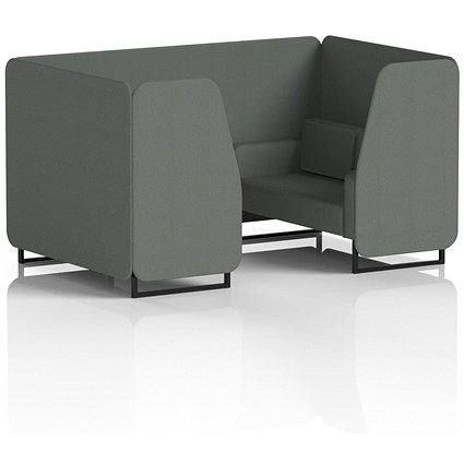 Brixworth 4 Seater Booth, Black Legs, Sumi Fabric, Kobe Panels And Sofa