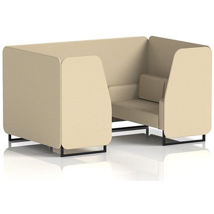 Brixworth 4 Seater Booth, Black Legs, Sumi Fabric, Zen Panels And Sofa