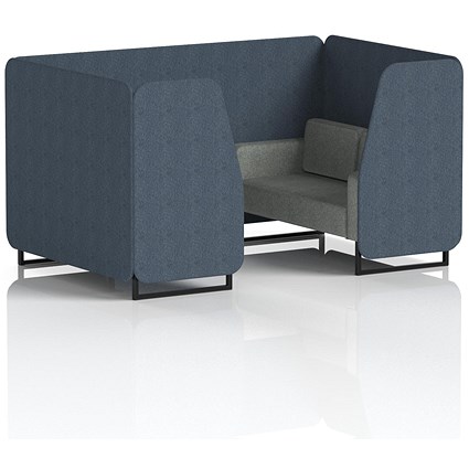 Brixworth 4 Seater Booth, Black Legs, Rivet Fabric, Crucible Panels And Prime Sofa