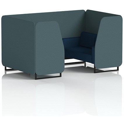 Brixworth 4 Seater Booth, Black Legs, X2 Fabric, Polygon Panels And Calculus Sofa