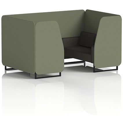 Brixworth 4 Seater Booth, Black Legs, Main Line Flax Fabric, Monument Panels And Temple Sofa