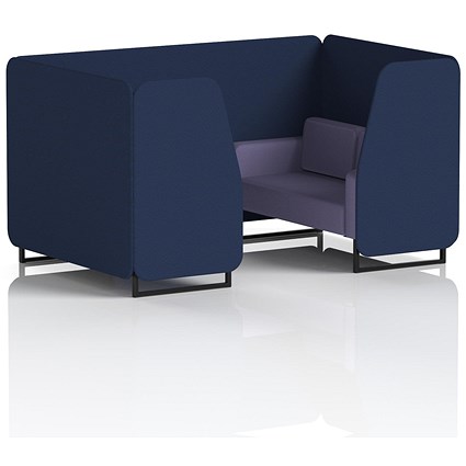 Brixworth 4 Seater Booth, Black Legs, Synergy Fabric, Alike Panels And Order Sofa