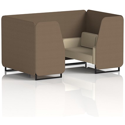 Brixworth 4 Seater Booth, Black Legs, Sumi Fabric, Osaka Panels And Zen Sofa