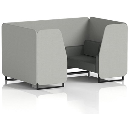 Brixworth 4 Seater Booth, Black Legs, Sumi Fabric, Tokyo Panels And Kobe Sofa