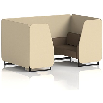 Brixworth 4 Seater Booth, Black Legs, Sumi Fabric, Zen Panels And Osaka Sofa