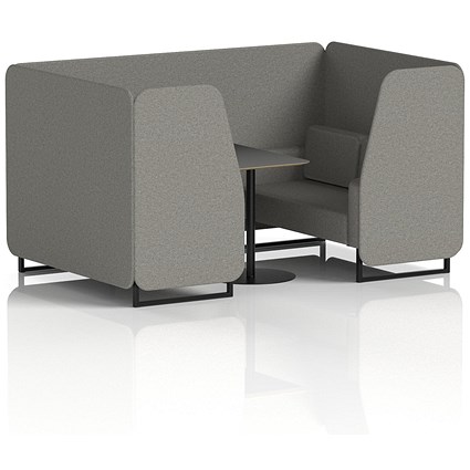 Brixworth 4 Seater Booth with Table, Black Legs, Black Table, X2 Fabric, Number Panels And Sofa