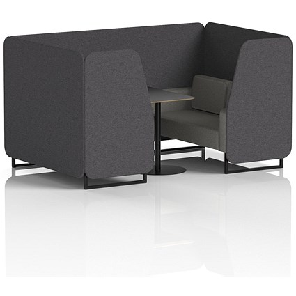 Brixworth 4 Seater Booth with Table, Black Legs, Black Table, X2 Fabric, Arithmetic Panels And Number Sofa