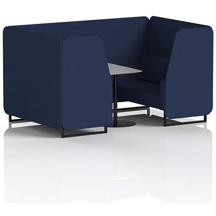 Brixworth 4 Seater Booth with Table, Black Legs, Grey/Black Table, Synergy Fabric, Alike Panels And Sofa