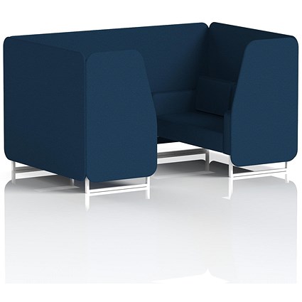 Brixworth 4 Seater Booth, White Legs, X2 Fabric, Calculus Panels And Sofa