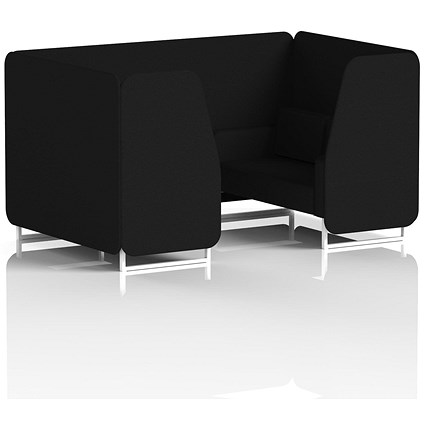 Brixworth 4 Seater Booth, White Legs, X2 Fabric, Diameter Panels And Sofa