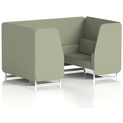 Brixworth 4 Seater Booth, White Legs, Main Line Flax Fabric, Newbury Panels And Sofa