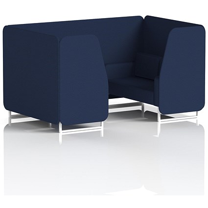 Brixworth 4 Seater Booth, White Legs, Synergy Fabric, Alike Panels And Sofa