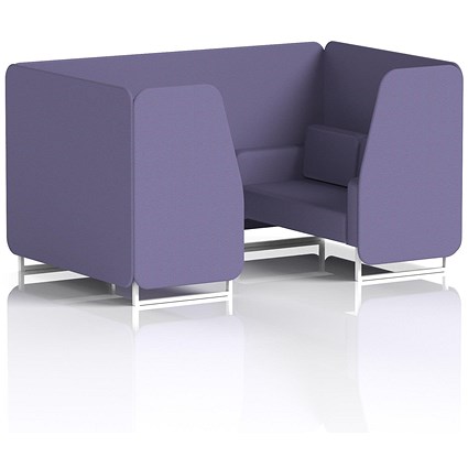 Brixworth 4 Seater Booth, White Legs, Synergy Fabric, Order Panels And Sofa