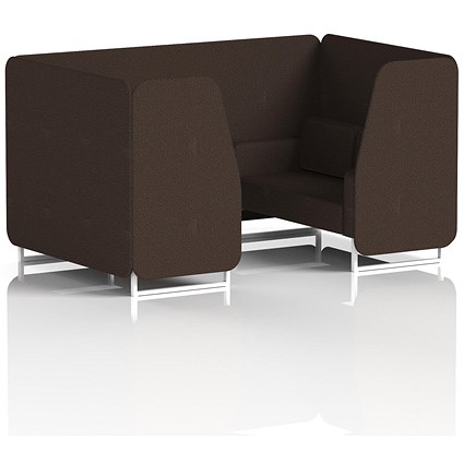Brixworth 4 Seater Booth, White Legs, Synergy Fabric, Wed Panels And Sofa