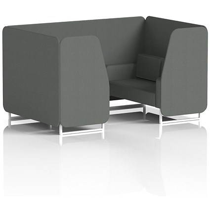 Brixworth 4 Seater Booth, White Legs, Sumi Fabric, Kobe Panels And Sofa