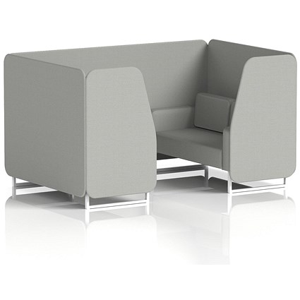 Brixworth 4 Seater Booth, White Legs, Sumi Fabric, Tokyo Panels And Sofa
