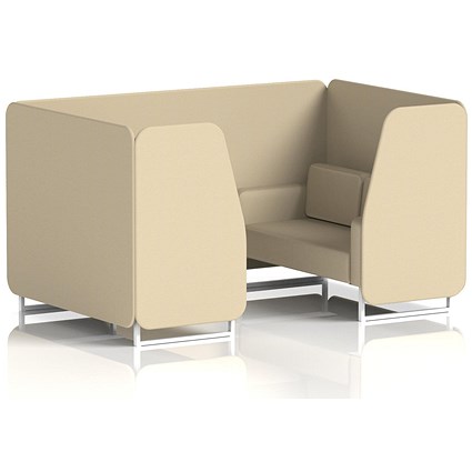 Brixworth 4 Seater Booth, White Legs, Sumi Fabric, Zen Panels And Sofa